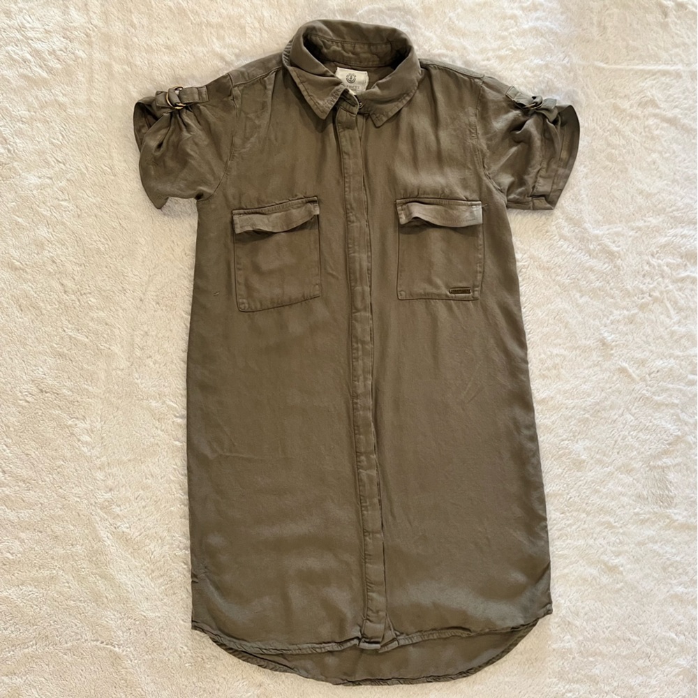 Element Button Down Dress Army Green, Women’s Size S